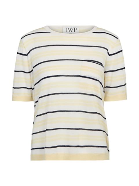 TWP Women's Striped Cashmere T-Shirt - Ivory Multi