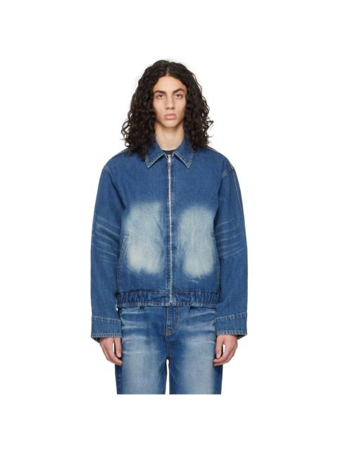 ADER error Blue & Black Jacquard Jacket | REVERSIBLE