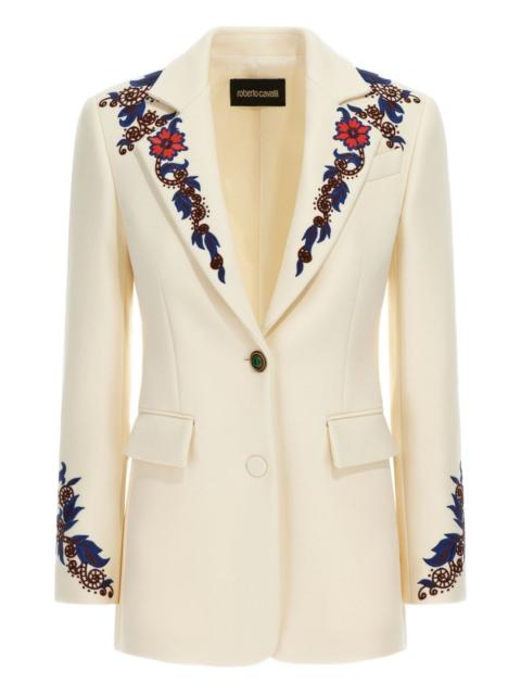Roberto Cavalli floral-embroidered blazer
