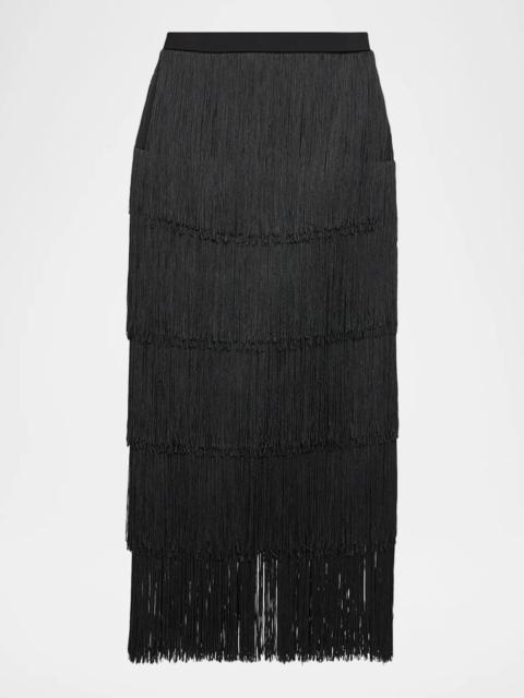 L'AGENCE Karolyn Fringe Midi Skirt
