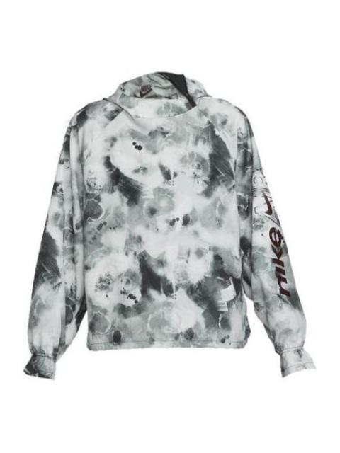 Nike (WMNS) Nike Air Dri-FIT Colorblock Splash Ink Alphabet Running Sports Hooded Pullover Jacket Smoke G