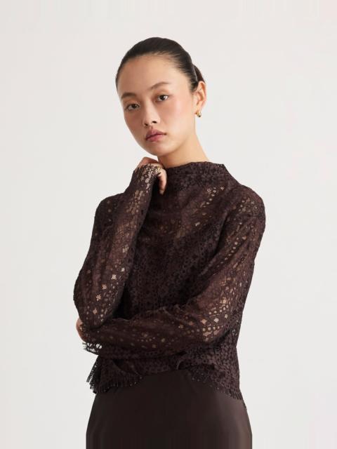 TANYA TAYLOR LONG SLEEVE ADRIEN LACE TOP