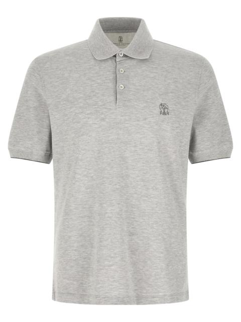Logo Piqué Shirt Polo Gray