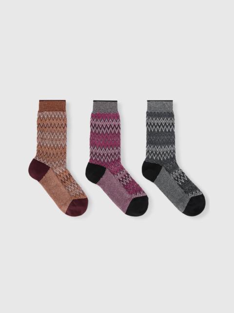 Missoni Set of 3 zig zag socks