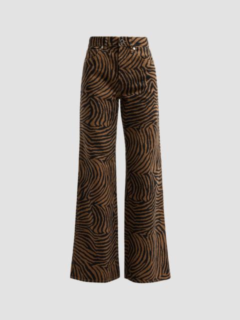 VERONICA BEARD Women's Kasey Ziger-Print Wide-Leg Jeans - Ochre Black