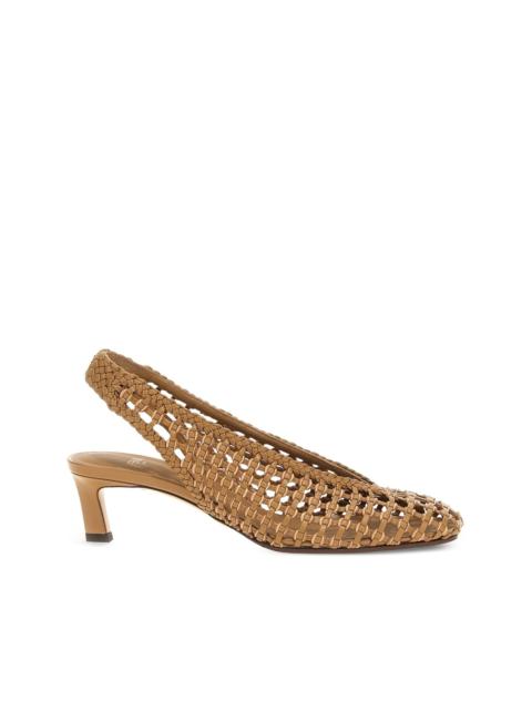 FENDI 46mm woven slingback pumps