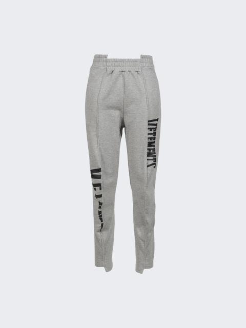 VETEMENTS Cut-up Logo Sweatpants Grey Melange