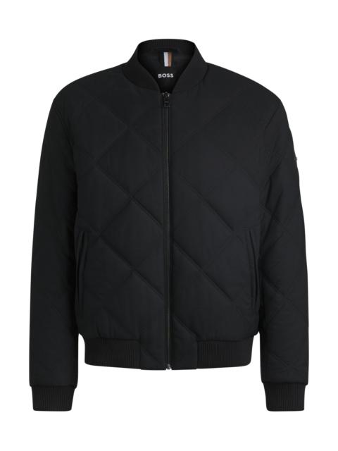 BOSS REGULAR-FIT JACKET WITH DIAMOND QUILTING AND COTTON RIBBING