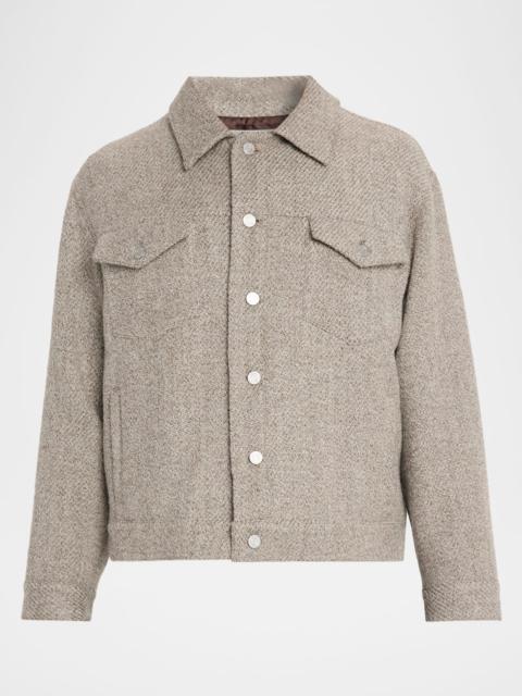 FRAME Men's Wool Tweed Trucker Jacket