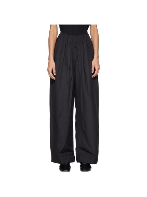 OPEN YY Black Fluid Full Gather Trousers