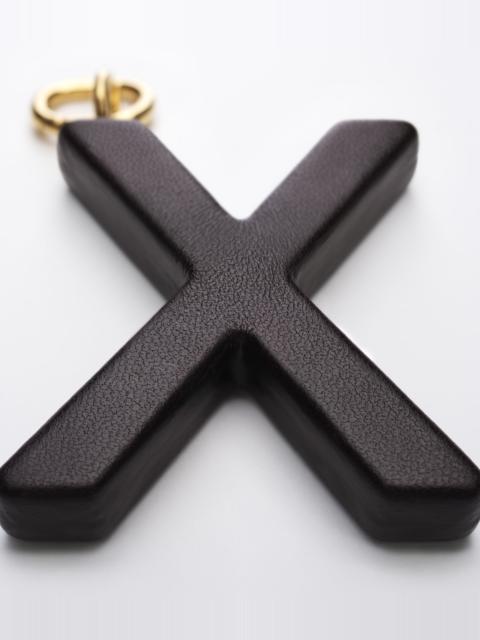 CELINE ALPHABET CHARMS X LETTER IN LAMBSKIN AND BRASS WITH GOLD FINISH