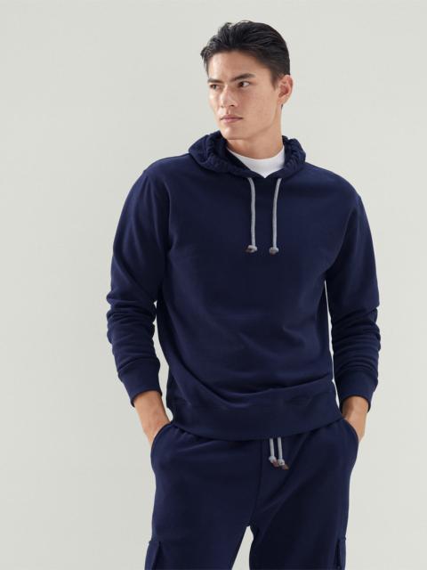 Cotton French terry hooded sweatshirt