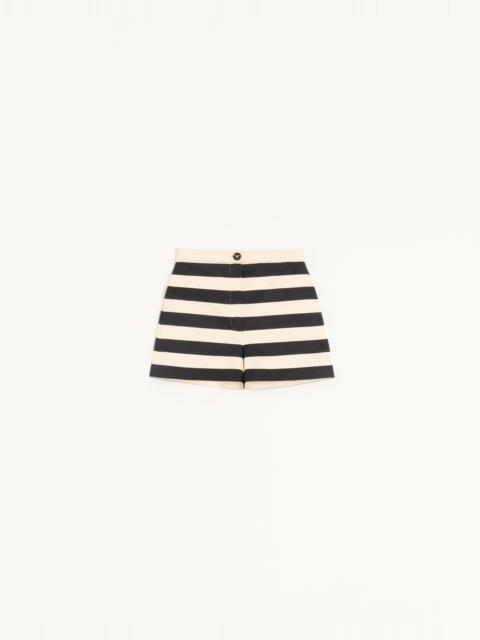 Valentino COTTON SATIN SHORTS WITH MAXI BARRÉ STRIPE