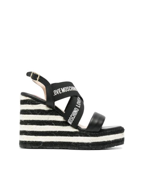 Moschino striped wedge sandals