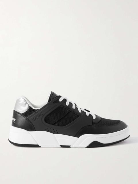 CELINE CT-07 Rubber-Trimmed Mesh and Leather Sneakers