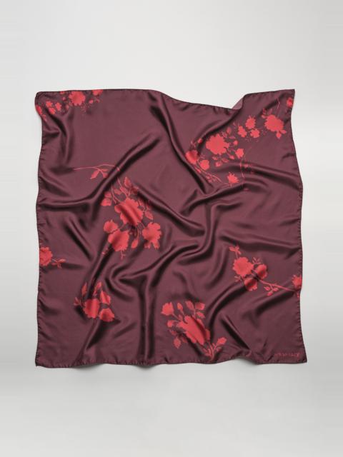 Silk Scarf Red Half Tone Flower Print