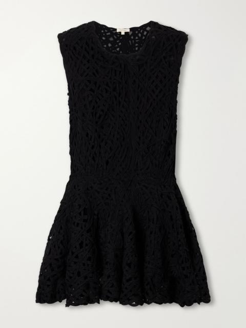 diotima Laurin scalloped net georgette blouse Black