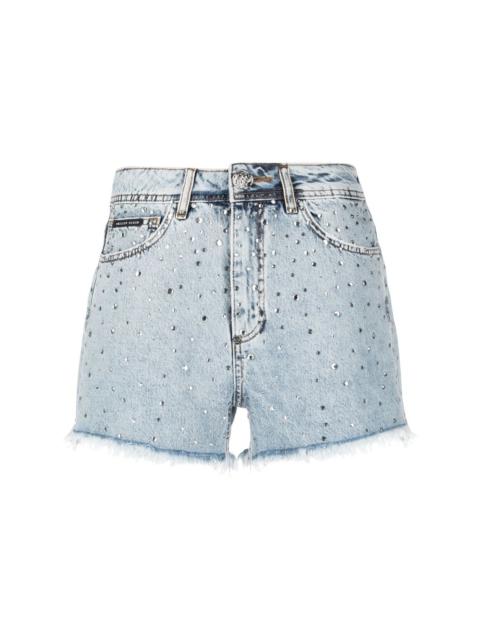 crystal embellished mini shorts