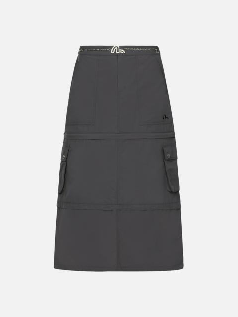 EVISU SEAGULL PRINT DETACHABLE FASHION FIT DENIM SKIRT