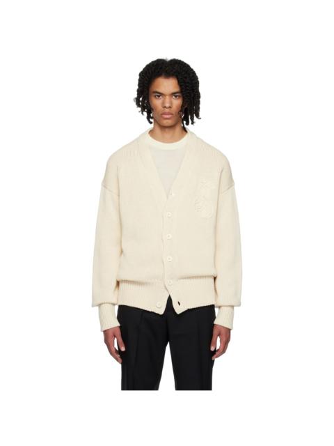 Jil Sander Beige Embroidered Cardigan