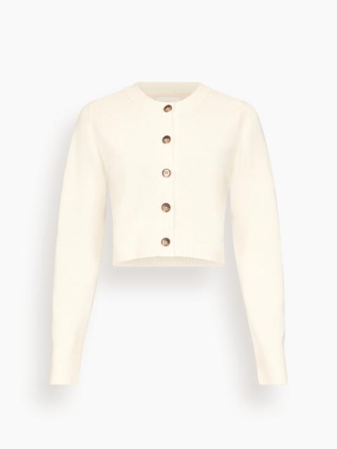 Loulou de Saison Zephir Cropped Cardigan in Ivory