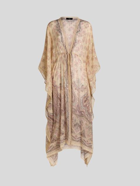 Etro SILK KAFTAN WITH PLACED PRINT