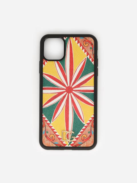 Dolce & Gabbana iPhone 11 Pro Max cover in Carretto-print Dauphine calfskin