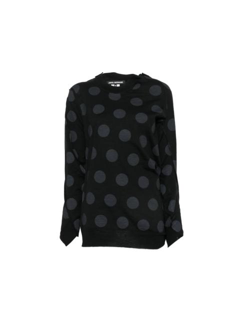 Junya Watanabe WOMEN'S ASYMMETRIC KNIT BLOUSE - BLACK