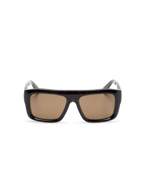 logo-engraved rectangle-frame sunglasses