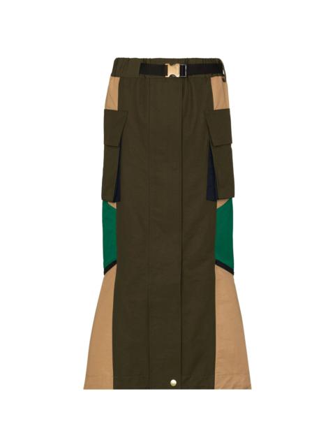 panelled zipped high-waisted skirt