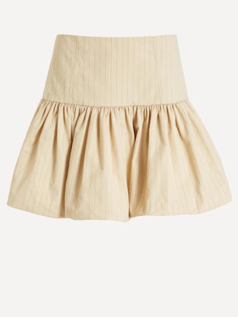 GANNI Beige Suiting Stripe Mini Skirt