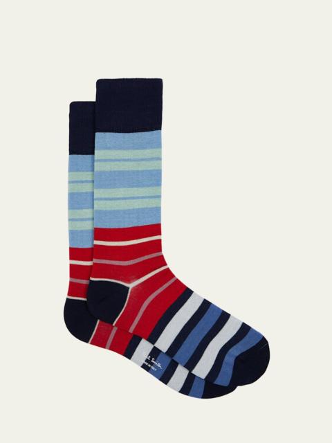 Paul Smith Men's Iacopo Stripe Crew Socks