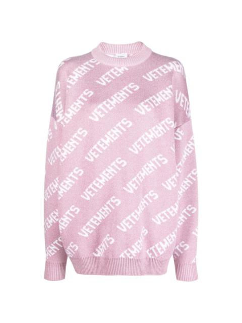 logo-intarsia sweater