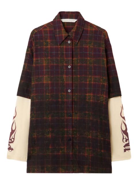 Palm Angels check-flames shirt