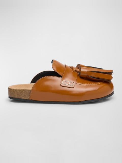 JW Anderson Men's Oversized Leather Tassel Mule Loafers