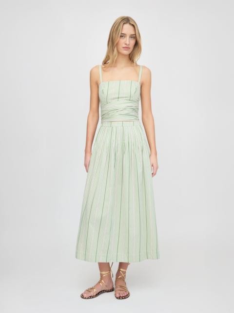 Hill House Home The Ame Skirt - Green Jacquard Stripe