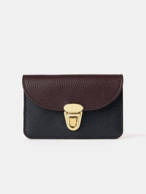 Cambridge Satchel The Small Push Lock Purse - Bordeaux, Midnight & Clay Madras Grain