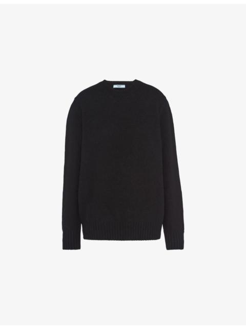 Prada Logo-pattern wool and cashmere-blend jumper