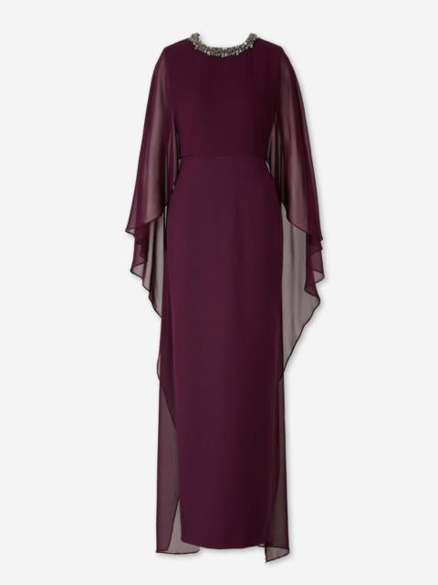 ROLAND MOURET CHIFFON MAXI DRESS