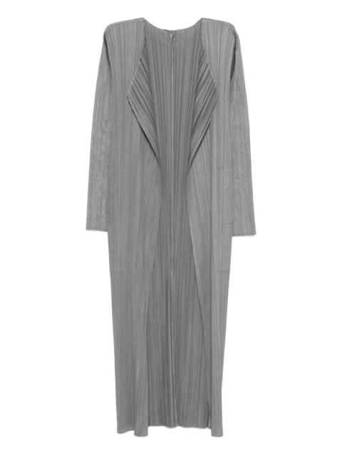 Pleats Please Issey Miyake open-front pleated coat