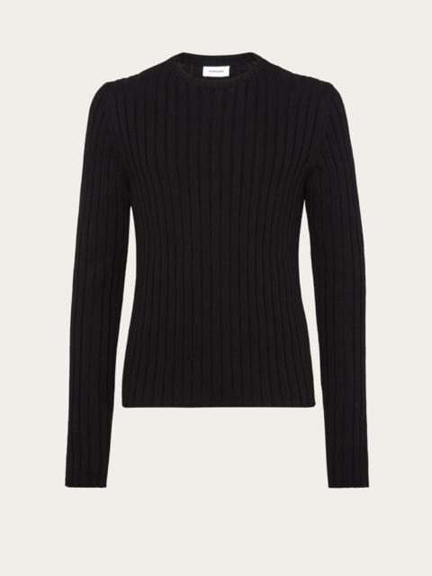 FERRAGAMO FITTED COTTON SWEATER