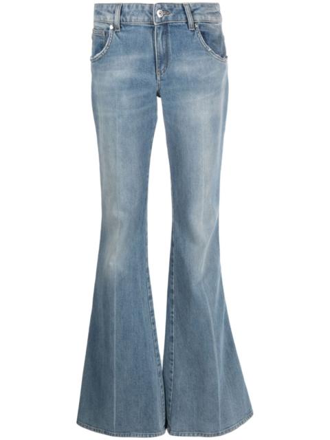 flared-leg cotton jeans