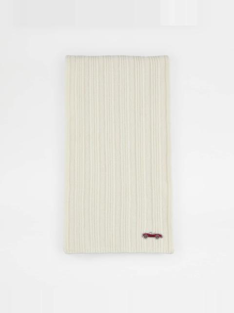 Tod's SCARF IN WOOL AND CASHMERE - WHITE