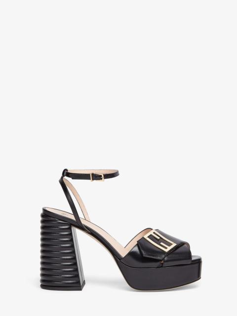 FENDI Black leather Promenade Sandals