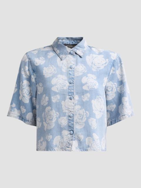 GENERATION LOVE Women's Heidi Floral Crop Denim Shirt - Floral Light Blue