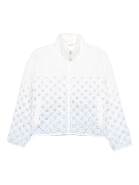 CASABLANCA logo-embroidered fleece-texture jacket