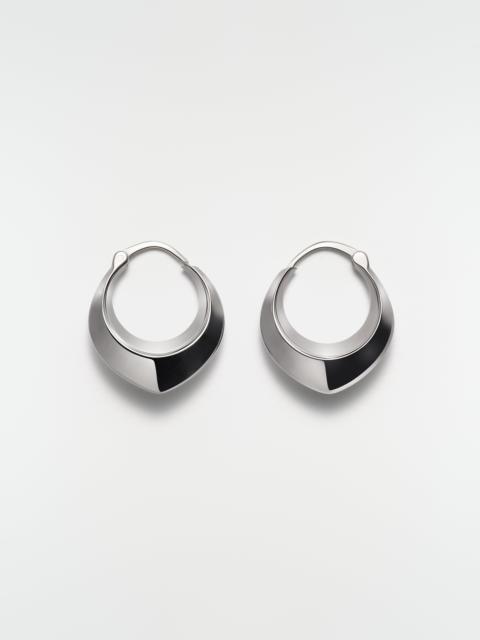 Lemaire DROP EDGE HOOP EARRINGS IN RHODIUM-PLATED SILVER