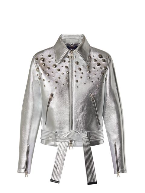 Louis Vuitton LV x YK Metal Studs Metallized Leather Jacket