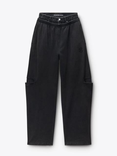 Alexander Wang Denim Waist Slashed Sweatpant