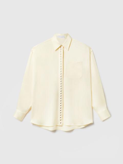 Stella McCartney Oversized Pearl-Button Satin Shirt
